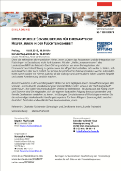 interkuturelle sensibilisierung f&uuml;r ehrenamtliche helfer_innen in der
