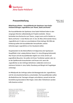Pressemitteilung - Sparkasse Jena-Saale