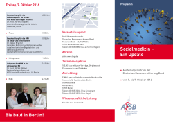 Flyer Update Oktober 2016 - Akademie für Sozialmedizin Berlin