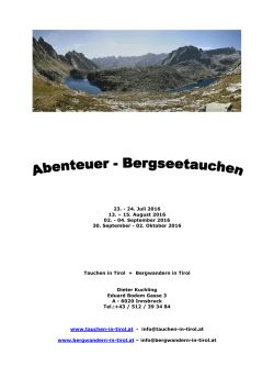 Bergsee Tauchen 2016