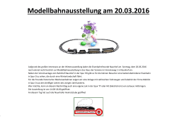 Modellbahnausstellung am 20.03.2016