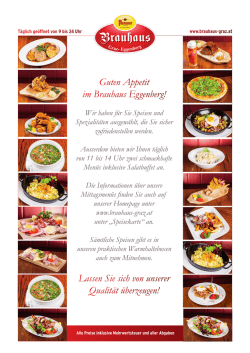 Guten Appetit im Brauhaus Eggenberg! Lassen Sie sich von unserer