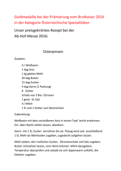 Goldmedaille bei der Pr&auml;mierung vom Brotkaiser 2016 in der