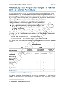 Anforderungen an Aufgabenstellungen im Rahmen der
