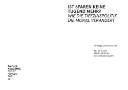 ist sparen keine tugend mehr? wie die - Paulus
