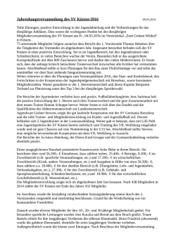 Jahreshauptversammlung des SV K&uuml;sten2016 - sv