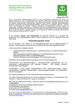 Physiotherapeuten - Evangelisches Krankenhaus Göttingen
