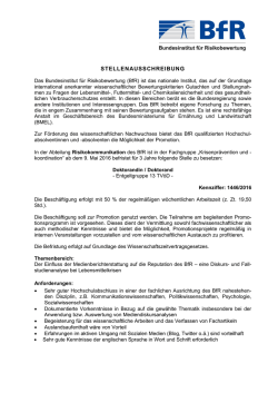 Doktorandin/Doktorand in der Abteilung Risikokommunikation des