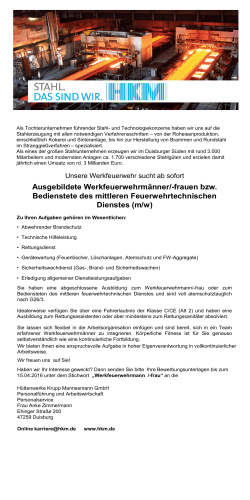Eine PDF Datei mit diesem Stellenangebot - hkm.de