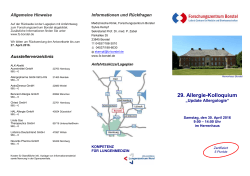 29. Allergie-Kolloquium - Forschungszentrum Borstel
