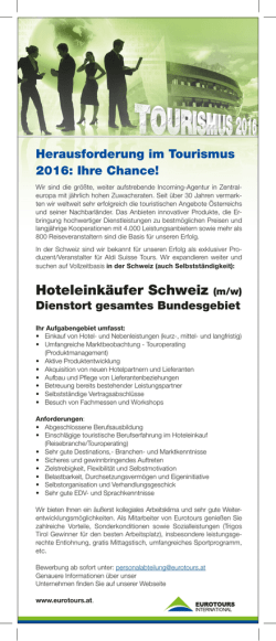 Hoteleink&auml;ufer Schweiz (m/w)