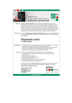 Dispatcher (m/w) - primion Technology AG