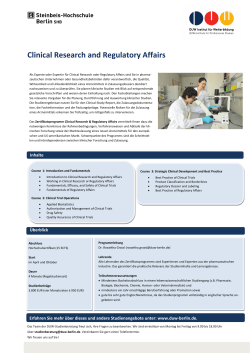 Clinical Research and Regulatory Affairs
