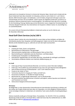 Head Golf Client Services (m/w) 100