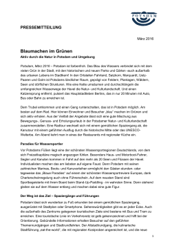 Pressemitteilung zum Thema „Natur“ in Potsdam