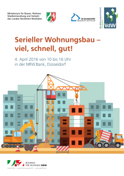 Serieller Wohnungsbau - VdW Rheinland Westfalen