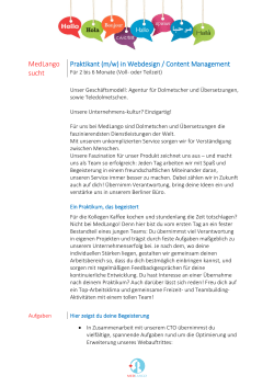 (m/w) in Webdesign / Content Management