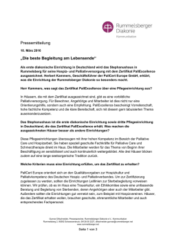 Das Stephanushaus wird als erste diakonische Einrichtung in