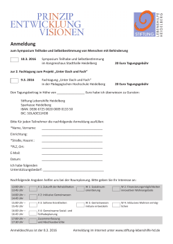 Anmeldung - Lebenshilfe Stiftung Heidelberg