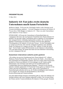 Industrie 4.0: Fast jedes zweite deutsche Unternehmen