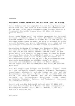Konstantin Gropper bringt mit GET WELL SOON „LOVE“ zu Wintrup
