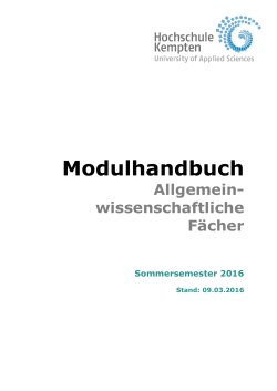 Modulhandbuch - Hochschule Kempten