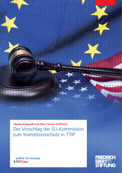 Der Vorschlag der EU-Kommission zum Investitionsschutz in TTIP