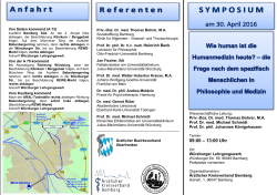 Wie human ist Humanmedizin - Programm 30.04.16 in Bamberg