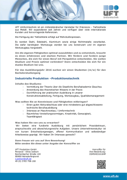 Industrielle Produktion &ndash;Produktionstechnik
