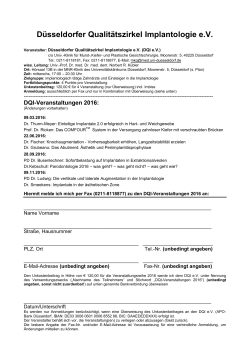 DQI Anmeldeformular für 2016 - Universitätsklinikum Düsseldorf