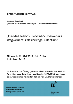 Hartmut Bomhoff (Institut f&uuml;r J&uuml;dische Theologie / Universit&auml;t Potsdam)