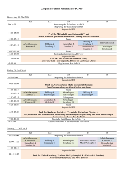 Zeitplan der ersten Konferenz der DGPPF