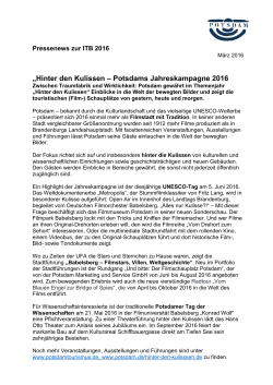 „Hinter den Kulissen – Potsdams Jahreskampagne 2016