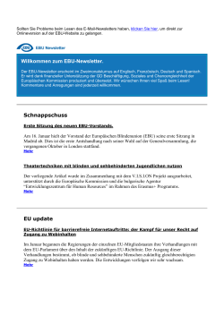 zum EBU-Newsletter. Schnappschuss EU update - ICEVI