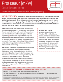 Professur (m/w) Data Engineering