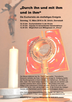 Die Eucharistie als dreifaltiges Ereignis - Dekanates Ehingen-Ulm