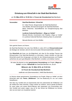 Einladung zum KlimaCafé in der Stadt Bad Bentheim