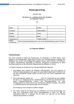 Hausordnung/Nutzungsvertrag
