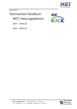Technisches Handbuch MDT Heizungsaktoren