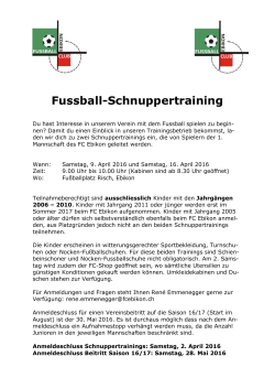 Fussball-Schnuppertraining