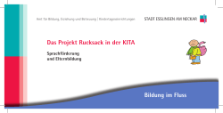 Das Projekt Rucksack in der KITA