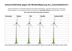 Unterschriftenliste gegen die Windkraftplanung 4a („Coerheide