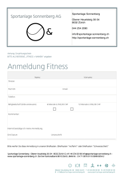 Anmeldung Fitness - Sportanlage Sonnenberg