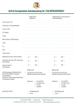 Golf de Sarreguemines Aufnahmeantrag für 1 TAG MITGLIEDSCHAFT