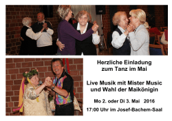 Herzliche Einladung zum Tanz im Mai Live Musik mit Mister Music