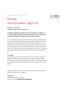 NKVextra Hans Op de Beeck / Night Time