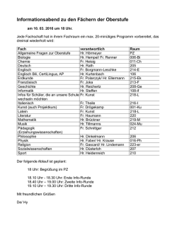 Infoveranst. zu F&auml;chern