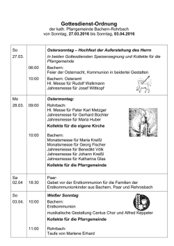 Gottesdienst-Ordnung - Pfarreiengemeinschaft Ottmaring