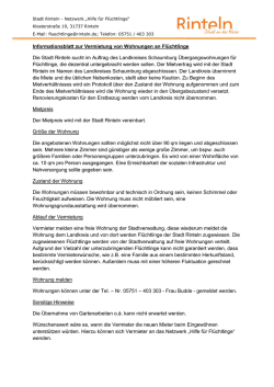 Informationsblatt zur Vermietung von Wohnungen an