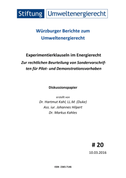 W&uuml;rzburger Berichte zum Umweltenergierecht